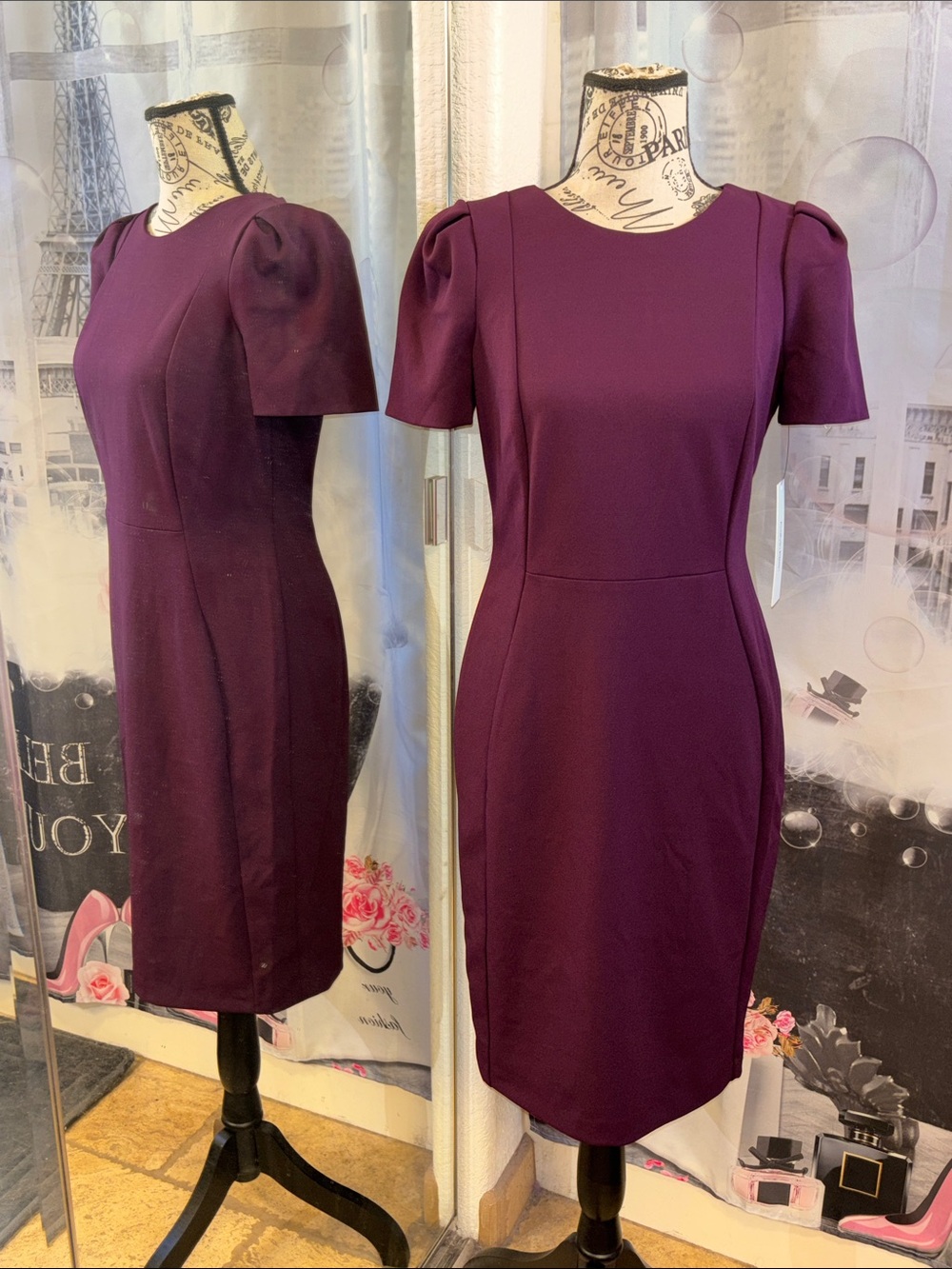 NWT Calvin Klein Elegant Plum Sheath Dress